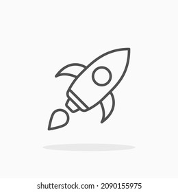 Rocket icon. Editable Stroke and pixel perfect. Outline style. Vector illustration. Enjoy this icon for your project.