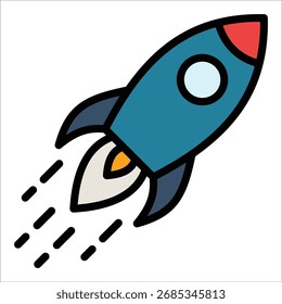 Rocket Icon Element For Design