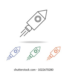 Rocket icon. Element of a space multi colored icon for mobile concept and web apps. Thin line icon for website design and development, app development. Premium icon on white background