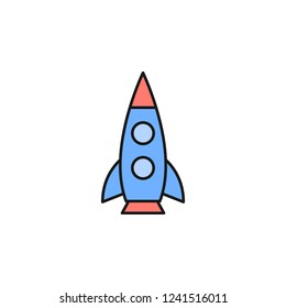 rocket icon. Element of space outline color icon. Thin line icon for website design and development, app development. Premium icon