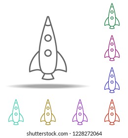 rocket icon. Elements of Cartooning space in multi color style icons. Simple icon for websites, web design, mobile app, info graphics