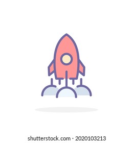 Icono de cohete con estilo de contorno relleno. Para tu diseño, logotipo. Ilustración vectorial.