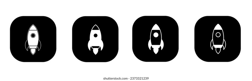 Rocket icon in flat. A rocket design. Stock vector.