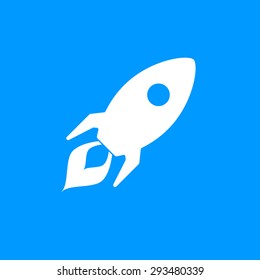 Rocket Icon. Flat Design Style Eps 10