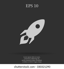 Rocket icon. Flat design style eps 10