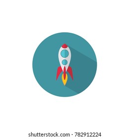 Rocket icon flat design vector