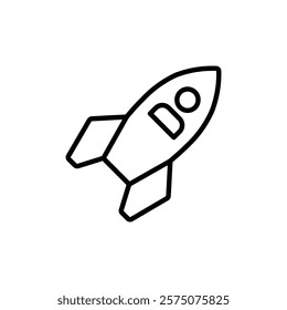 Rocket icon flat editable icon mark