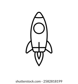 Rocket icon Flat isolated outline sign
