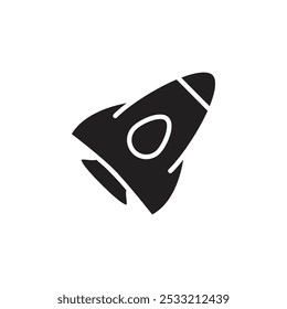 Rocket icon Flat line illustration