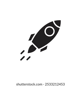 Rocket icon Flat line illustration
