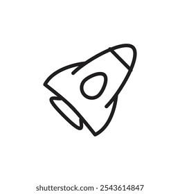 Rocket icon Flat line illustration