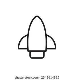 Rocket icon Flat line illustration