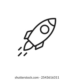 Rocket icon Flat line illustration