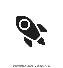 Rocket icon Flat line illustration