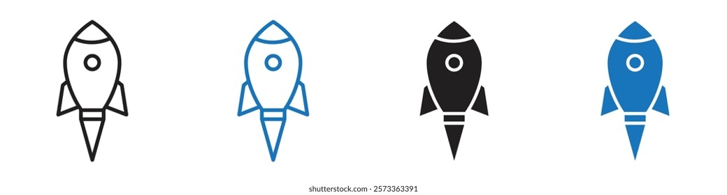 Rocket icon Flat line symbol