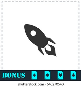 Rocket icon flat. Simple vector symbol and bonus icon