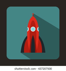 Rocket icon, flat style