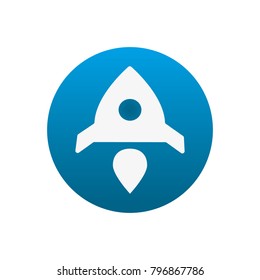 Rocket icon in flat style in circle