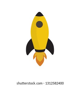 rocket icon in flat style isolated vector illustration on white transparent background