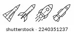 Rocket icon. Flat style rocket icon set. Stock vector.