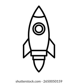 Raketen-Symbol flache dünne Umriss Kunst-Logo