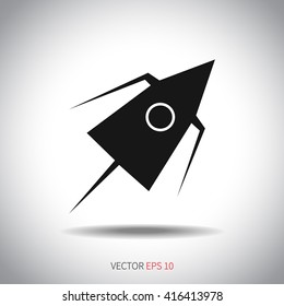 Rocket icon. Flat icon. Vector illustration.