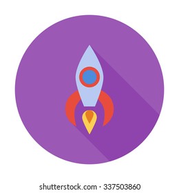 Rocket icon. Flat vector related icon with long shadow for web and mobile applications. It can be used as - logo, pictogram, icon, infographic element. Vector Illustration.