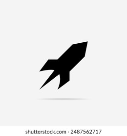 Rocket icon flat. Vector Rocket symbol