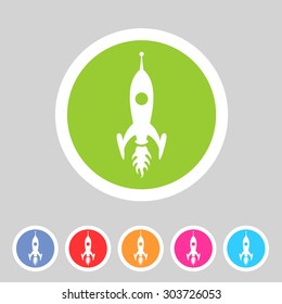 Rocket icon flat web sign symbol logo label