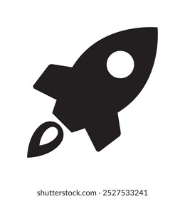 Rocket icon. Flying rocket icon. Rocket launch icon. 