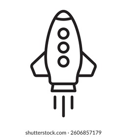 Rocket icon. Flying rocket line icon.