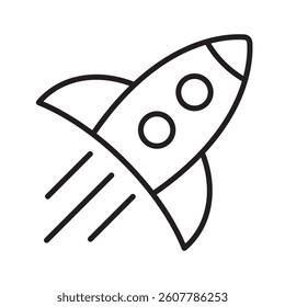 Rocket icon. Flying rocket line icon.