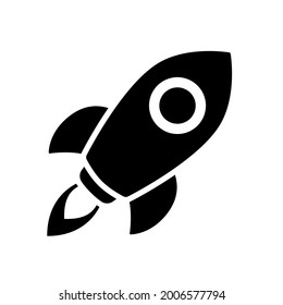 rocket icon of glyph design vector template