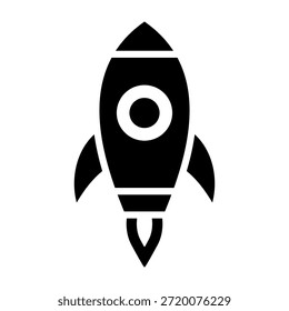 Rocket Icon Glyph Design Vector Illustration