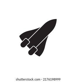 diseño de estilo glifo de icono de cohete. ilustración vectorial de icono de cohete. aislado de fondo blanco.