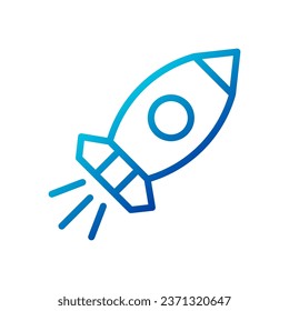 Rocket icon gradient blue business illustration vector element and symbol perfect.