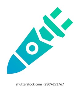icono del cohete gradiente color azul verde elemento militar vector ejército y símbolo perfecto.