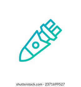 Icono de cohete gradiente color azul verde elemento militar vector ejército y símbolo perfecto.
