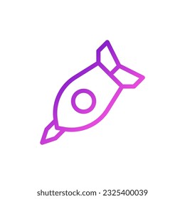 Icono de cohetes gradiente color púrpura color militar vector elemento ejército y símbolo perfecto.