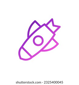Rocket icon gradient purple pink colour military vector army element and symbol perfect.