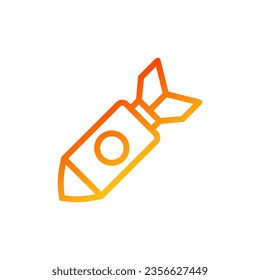 Icono de cohete gradiente color amarillo rojo elemento militar vector ejército y símbolo perfecto.