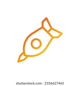 Rocket icon gradient red yellow colour military vector army element and symbol perfect.