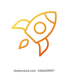 Rocket icon gradient yellow orange business illustration vector element and symbol perfect.