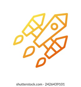 Rocket icon gradient yellow orange business illustration vector element and symbol perfect.