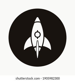 Ilustración vectorial de diseño gráfico de icono de cohete