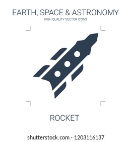 rocket icon. high quality filled rocket icon on white background. from earth space astronomy collection flat trendy vector rocket symbol. use for web and mobile