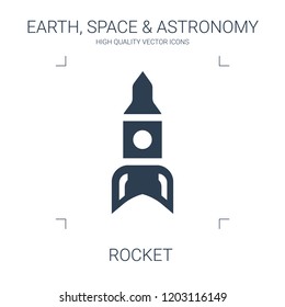 rocket icon. high quality filled rocket icon on white background. from earth space astronomy collection flat trendy vector rocket symbol. use for web and mobile