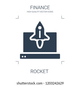 rocket icon. high quality filled rocket icon on white background. from finance collection flat trendy vector rocket symbol. use for web and mobile