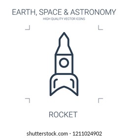 rocket icon. high quality line rocket icon on white background. from earth space astronomy collection flat trendy vector rocket symbol. use for web and mobile