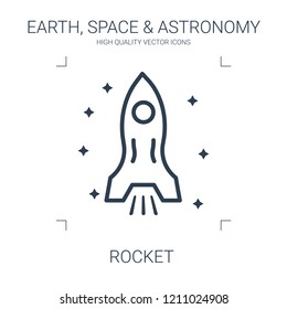 rocket icon. high quality line rocket icon on white background. from earth space astronomy collection flat trendy vector rocket symbol. use for web and mobile